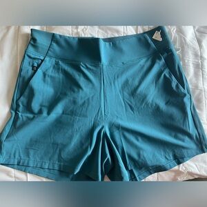 NWT women’s Athleta teal high rise shorts size 10